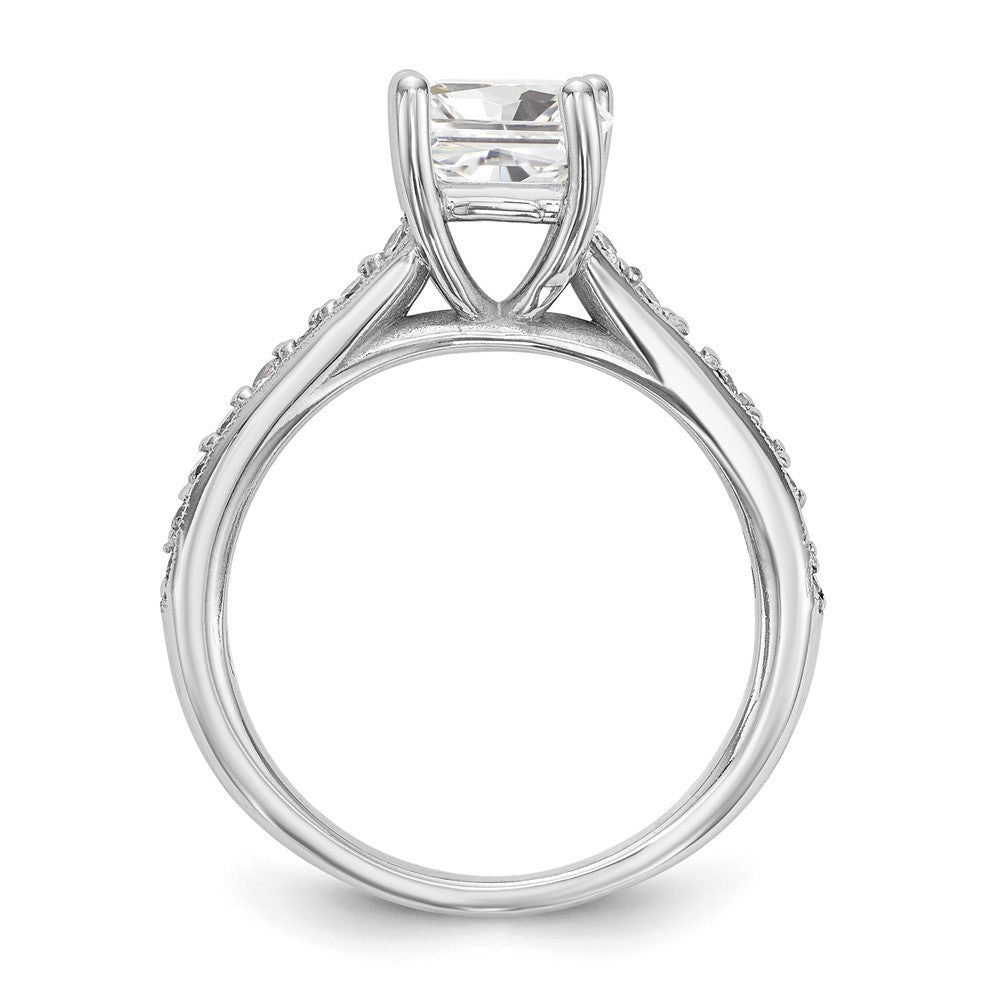 14K Weißgold Verlobungsring mit simuliertem Diamanten