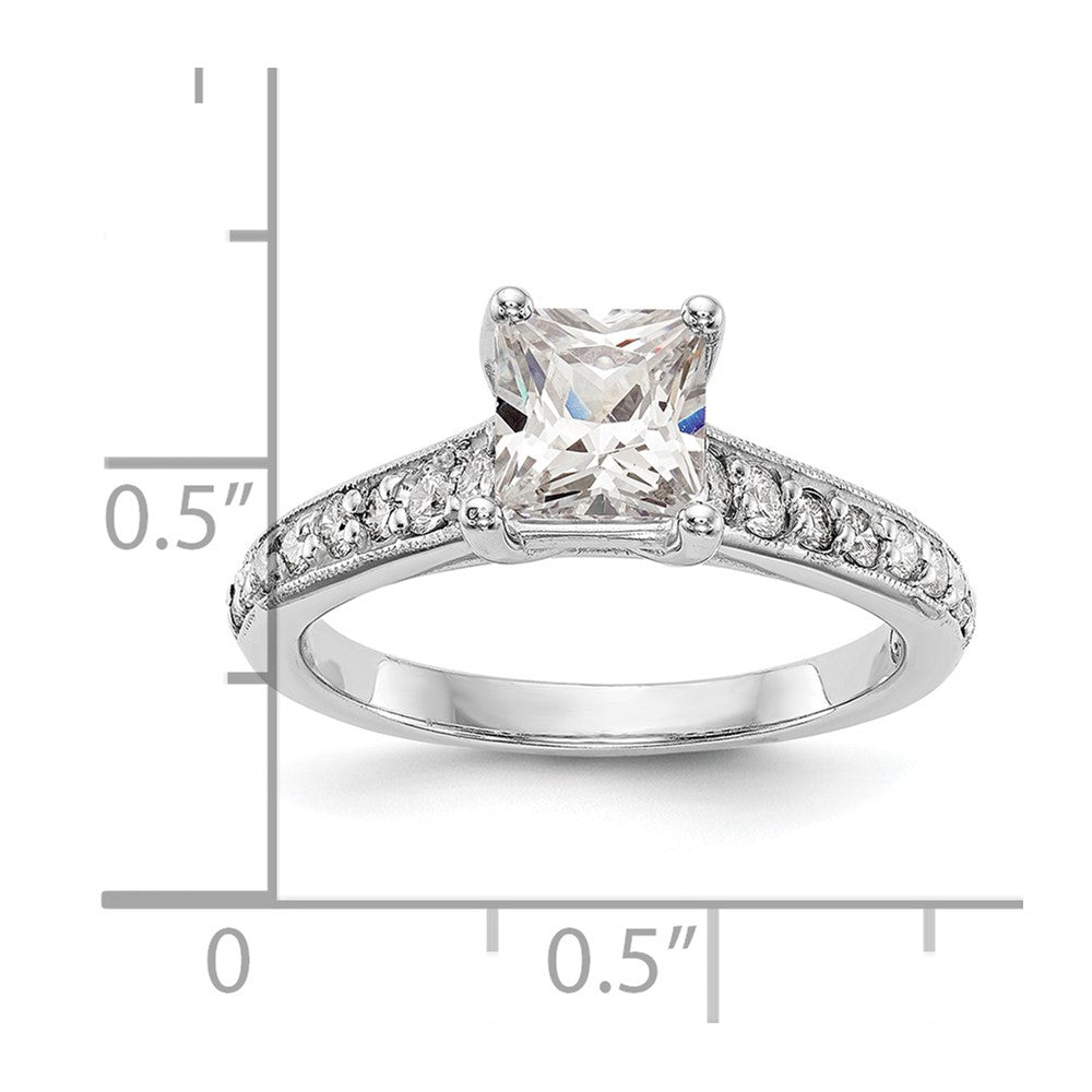 14K Weißgold Verlobungsring mit simuliertem Diamanten