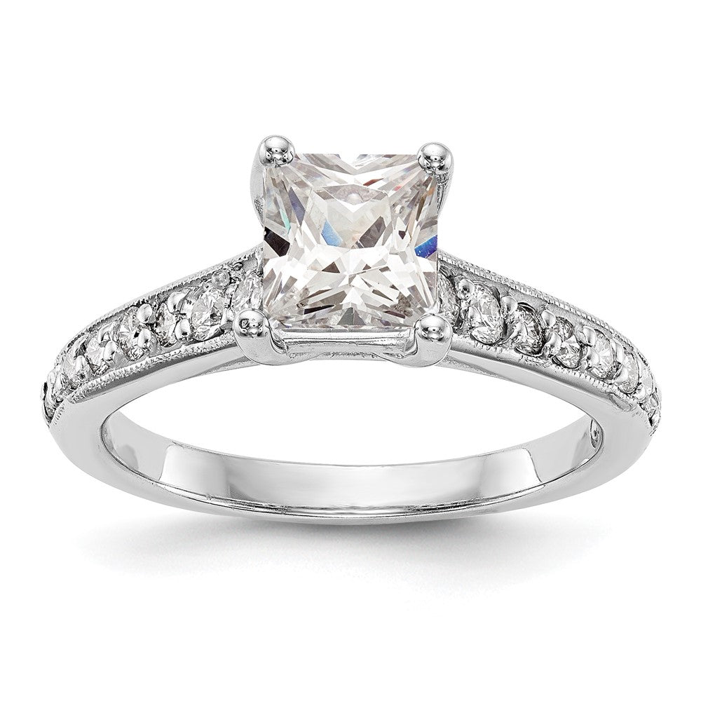 14K Weißgold Verlobungsring mit simuliertem Diamanten
