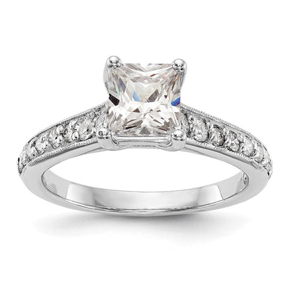 14K Weißgold Verlobungsring mit simuliertem Diamanten