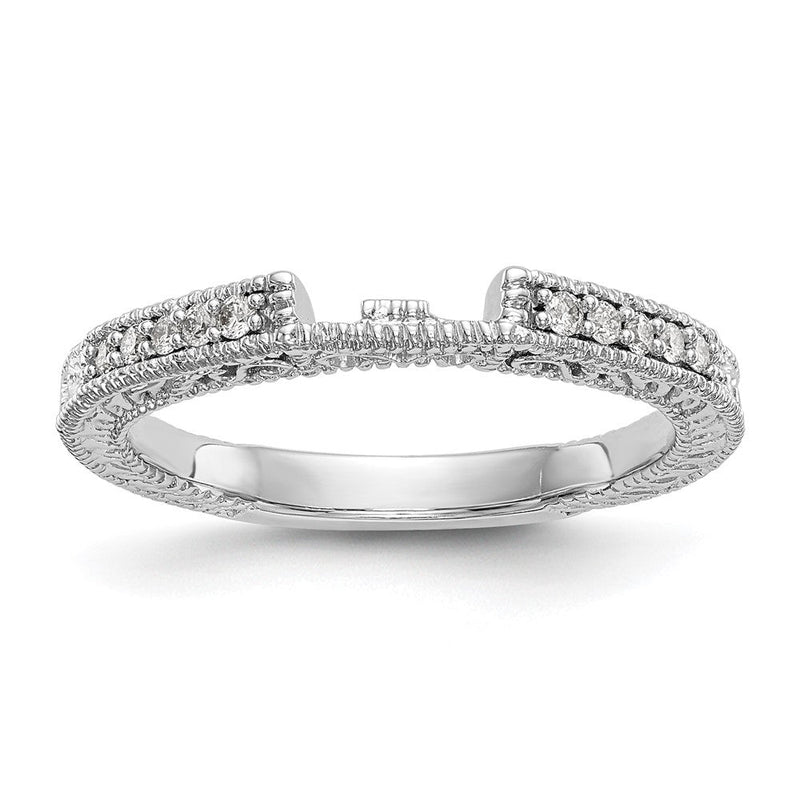14K Weißgold Ehering mit natürlichen Diamanten