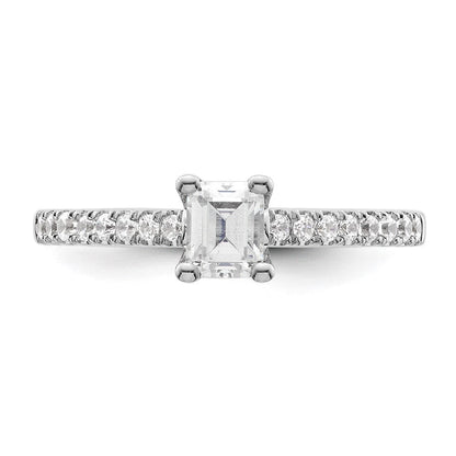 14K Weißgold True Origin 1/5 Karat Im Labor Gezüchtet Diamant Vs D E F Halbfassung Smaragd Verlobungsring