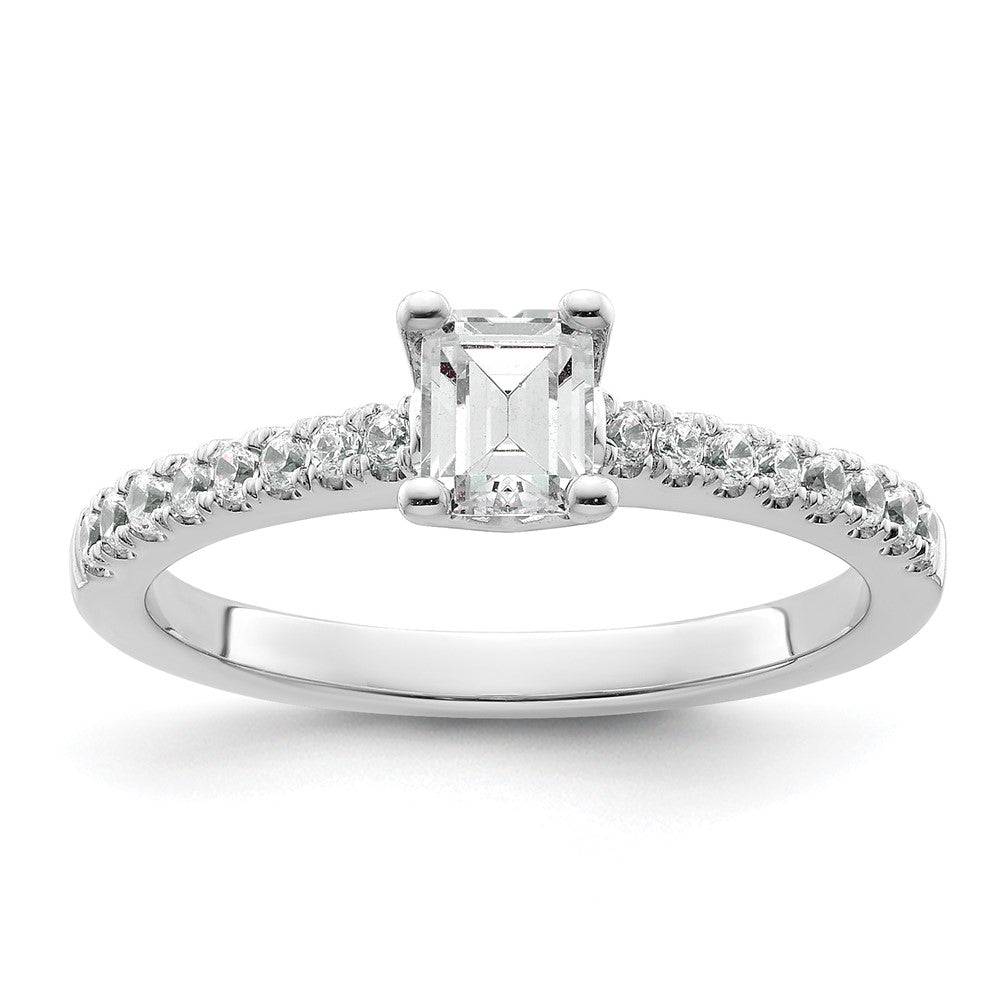 14K Weißgold True Origin 1/5 Karat Im Labor Gezüchtet Diamant Vs D E F Halbfassung Smaragd Verlobungsring