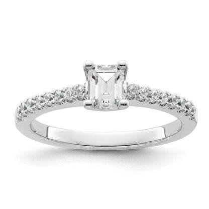 14K Weißgold True Origin 1/5 Karat Im Labor Gezüchtet Diamant Vs D E F Halbfassung Smaragd Verlobungsring