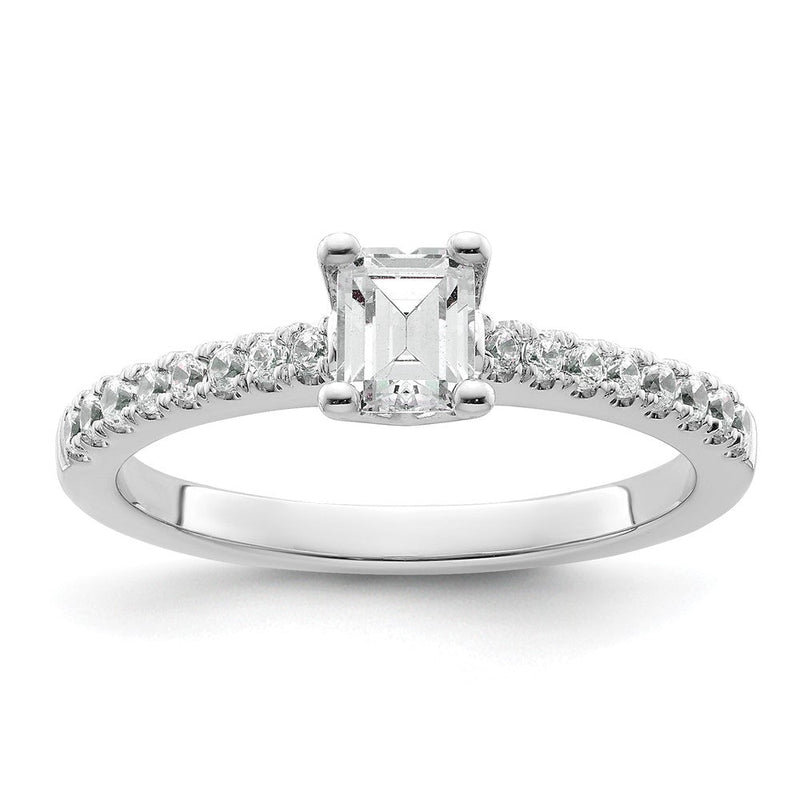 14K Weißgold True Origin 1/5 Karat Im Labor Gezüchtet Diamant Vs D E F Halbfassung Smaragd Verlobungsring