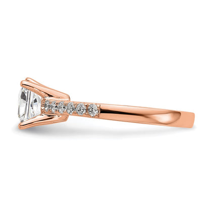 True Origin 14K Roségold 1/3 Karat Im Labor Gezüchtet Diamant Vs+ F+ Halbfassung Smaragd Verlobungsring