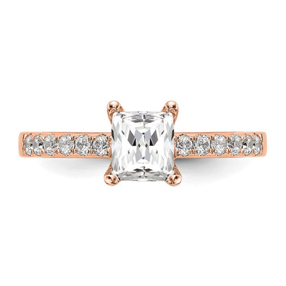 True Origin 14K Roségold 1/3 Karat Im Labor Gezüchtet Diamant Vs+ F+ Halbfassung Smaragd Verlobungsring