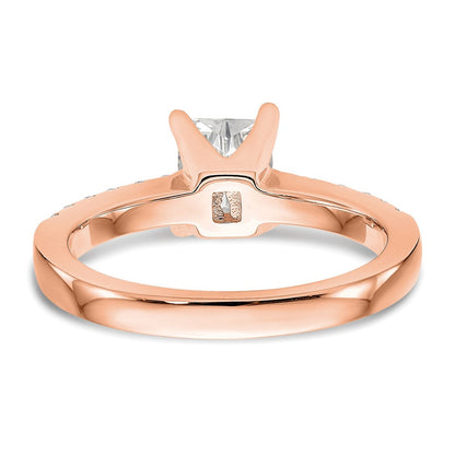 True Origin 14K Roségold 1/3 Karat Im Labor Gezüchtet Diamant Vs+ F+ Halbfassung Smaragd Verlobungsring