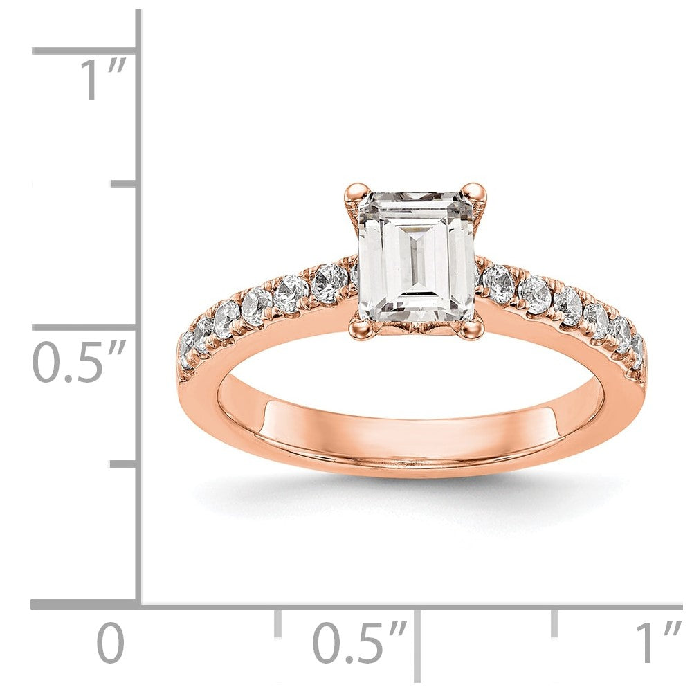 True Origin 14K Roségold 1/3 Karat Im Labor Gezüchtet Diamant Vs+ F+ Halbfassung Smaragd Verlobungsring