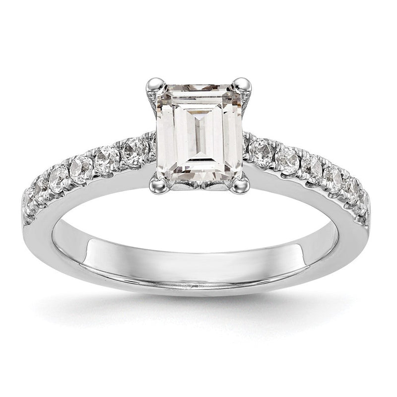 True Origin 14K Weißgold 1/3 Karat Im Labor Gezüchtet Diamant Vs+ F+ Halbfassung Smaragd Verlobungsring