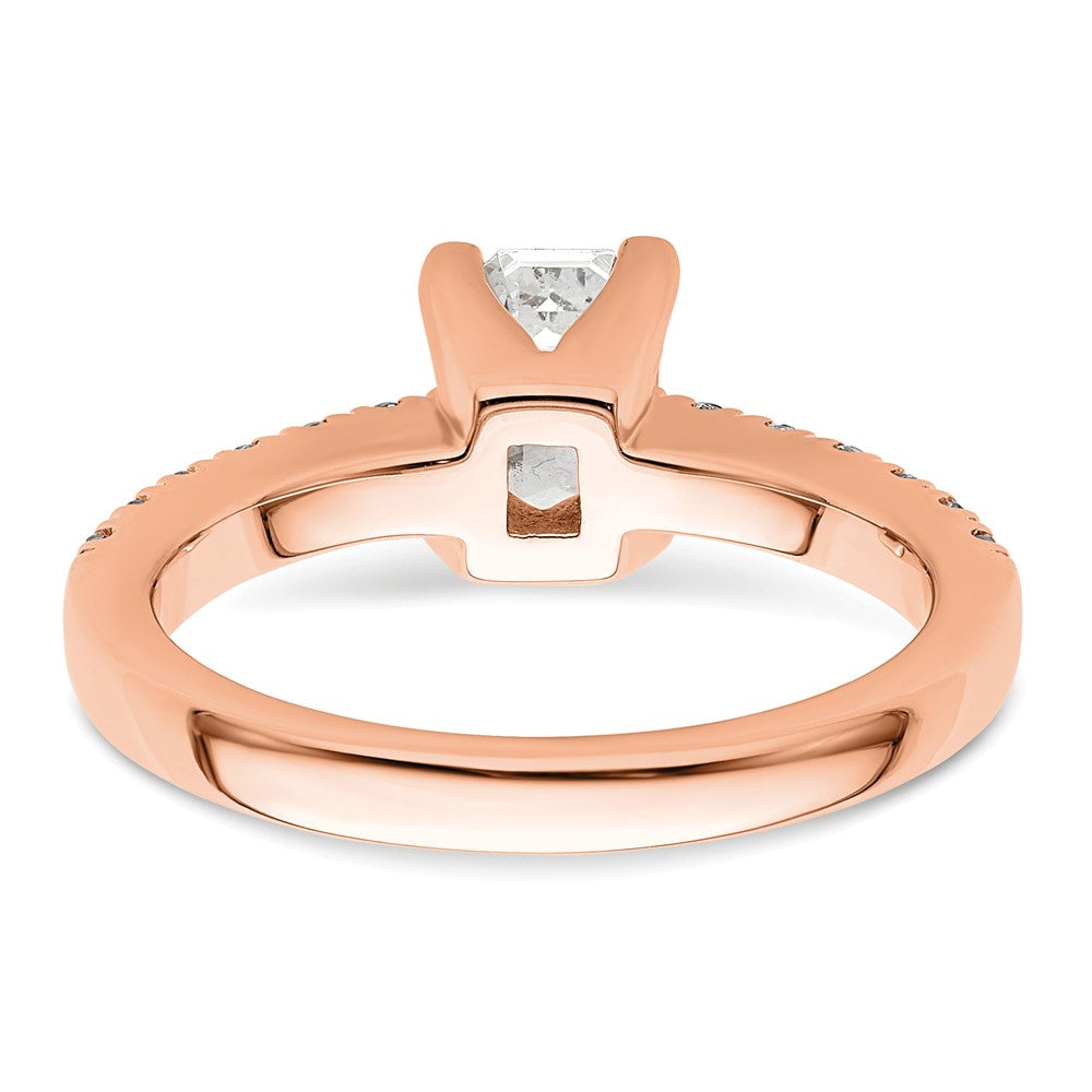 True Origin 14K Roségold 3/8 Karat Im Labor Gezüchtet Diamant Vs+ F+ Halbfassung Smaragd Verlobungsring