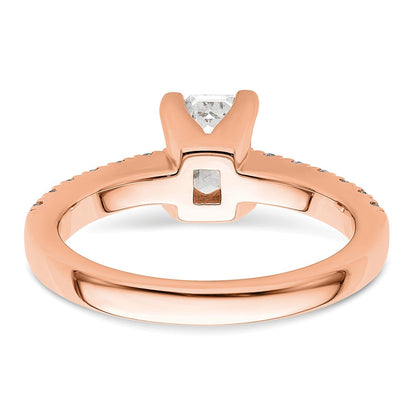 True Origin 14K Roségold 3/8 Karat Im Labor Gezüchtet Diamant Vs+ F+ Halbfassung Smaragd Verlobungsring