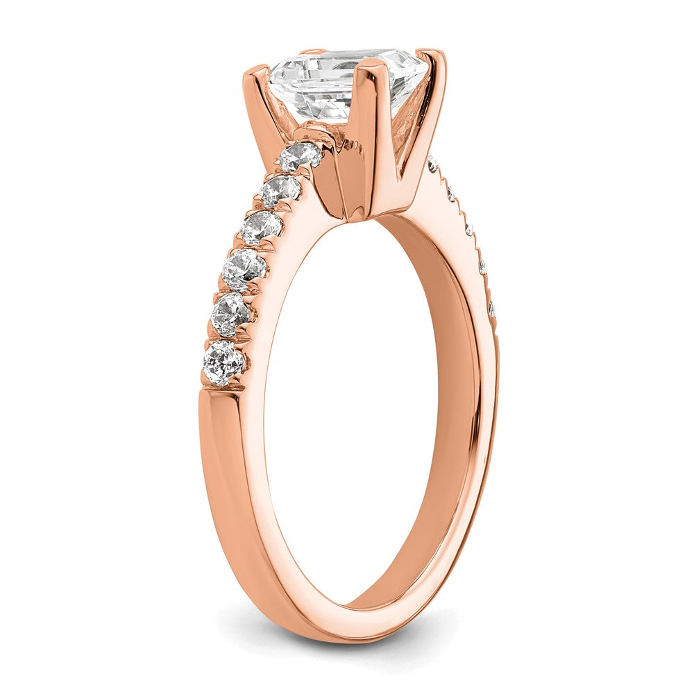 True Origin 14K Roségold 3/8 Karat Im Labor Gezüchtet Diamant Vs+ F+ Halbfassung Smaragd Verlobungsring