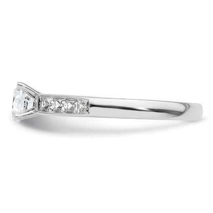 14K Weißgold Stift Set 3/8 Karat Kanalfassung Princess Diamant Halbfassung Verlobungsring