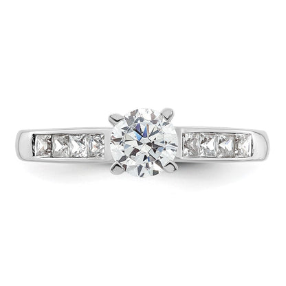 14K Weißgold Stift Set 3/8 Karat Kanalfassung Princess Diamant Halbfassung Verlobungsring