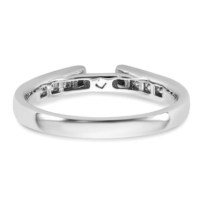 14K Weißgold Stift Set 3/8 Karat Kanalfassung Princess Diamant Halbfassung Verlobungsring