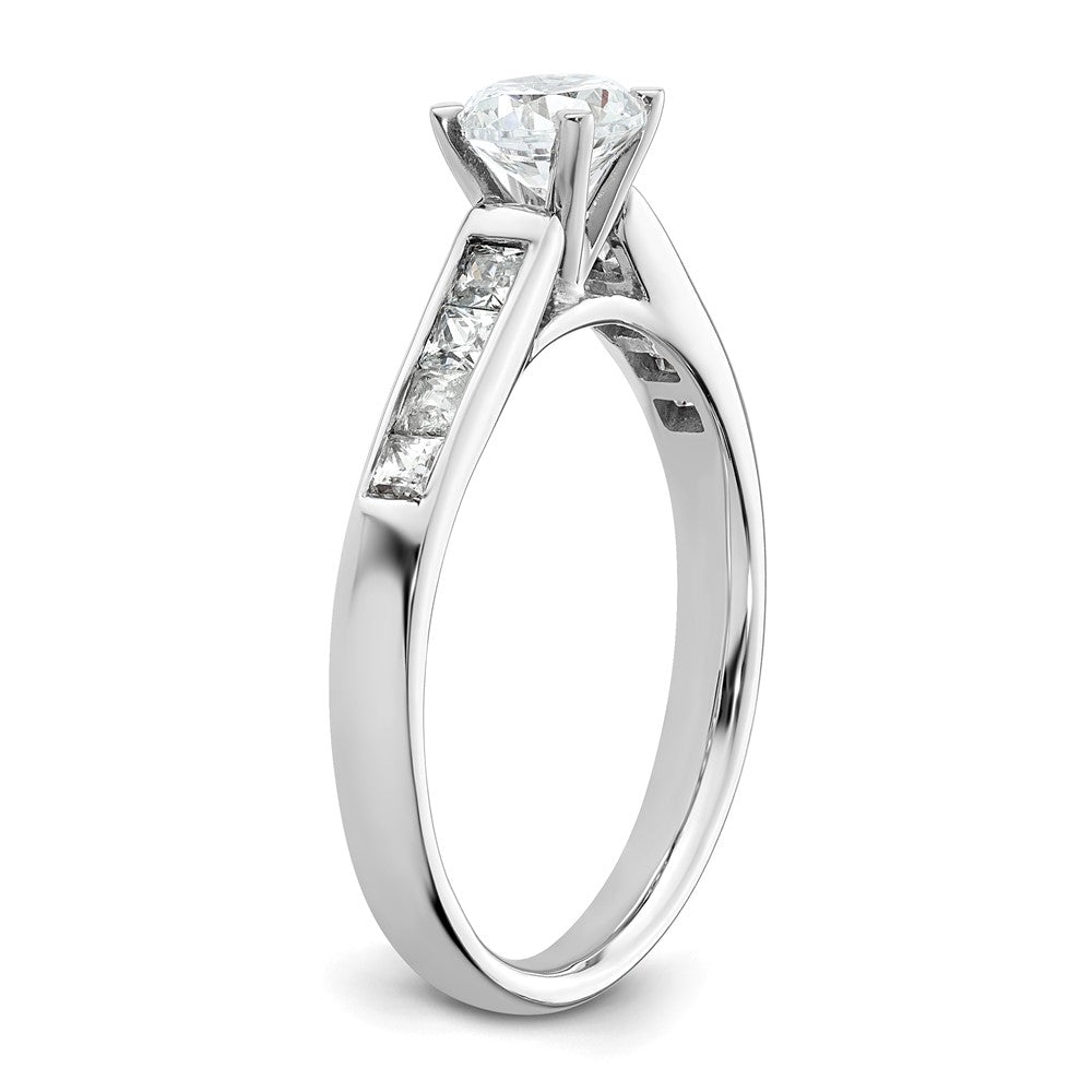 14K Weißgold Stift Set 3/8 Karat Kanalfassung Princess Diamant Halbfassung Verlobungsring