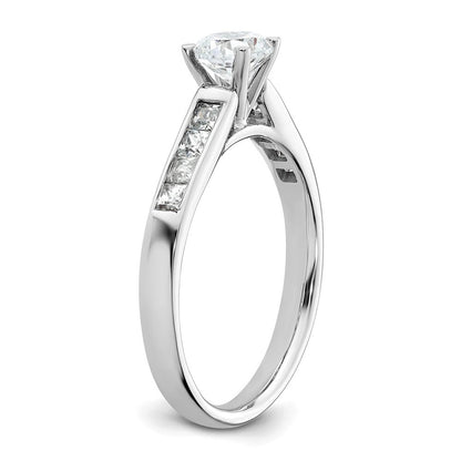 14K Weißgold Stift Set 3/8 Karat Kanalfassung Princess Diamant Halbfassung Verlobungsring