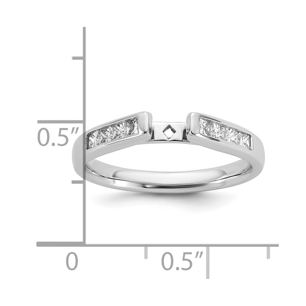 14K Weißgold Stift Set 3/8 Karat Kanalfassung Princess Diamant Halbfassung Verlobungsring