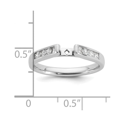 14K Weißgold Stift Set 3/8 Karat Kanalfassung Princess Diamant Halbfassung Verlobungsring
