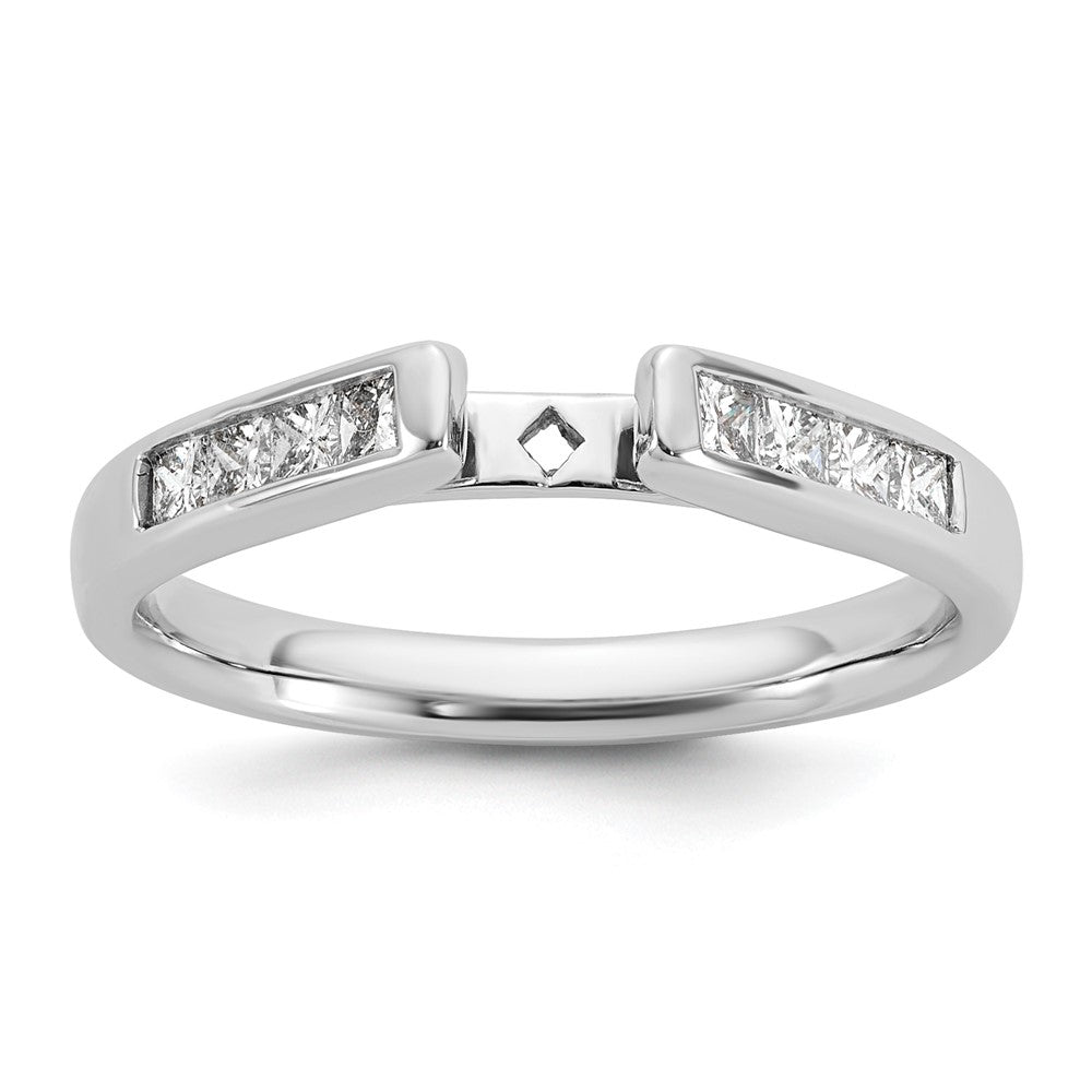 14K Weißgold Stift Set 3/8 Karat Kanalfassung Princess Diamant Halbfassung Verlobungsring