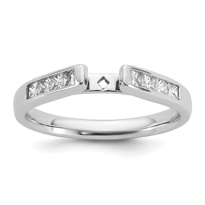 14K Weißgold Stift Set 3/8 Karat Kanalfassung Princess Diamant Halbfassung Verlobungsring