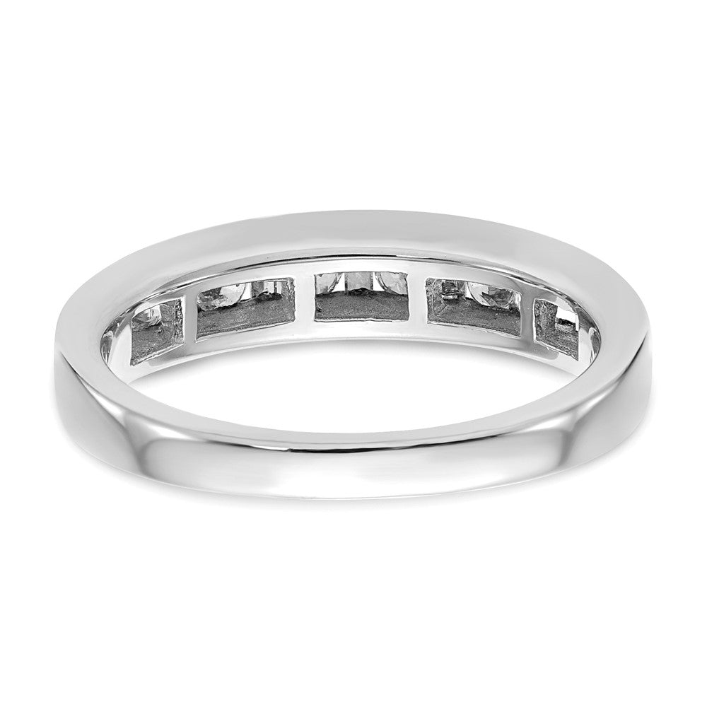 14K Weißgold Kanalfassung Set 1/2 Karat Baguette/round Diamant Komplett Ehering
