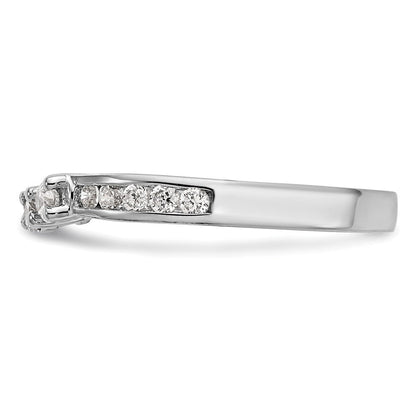 14K Weißgold Ehering mit echten Diamanten