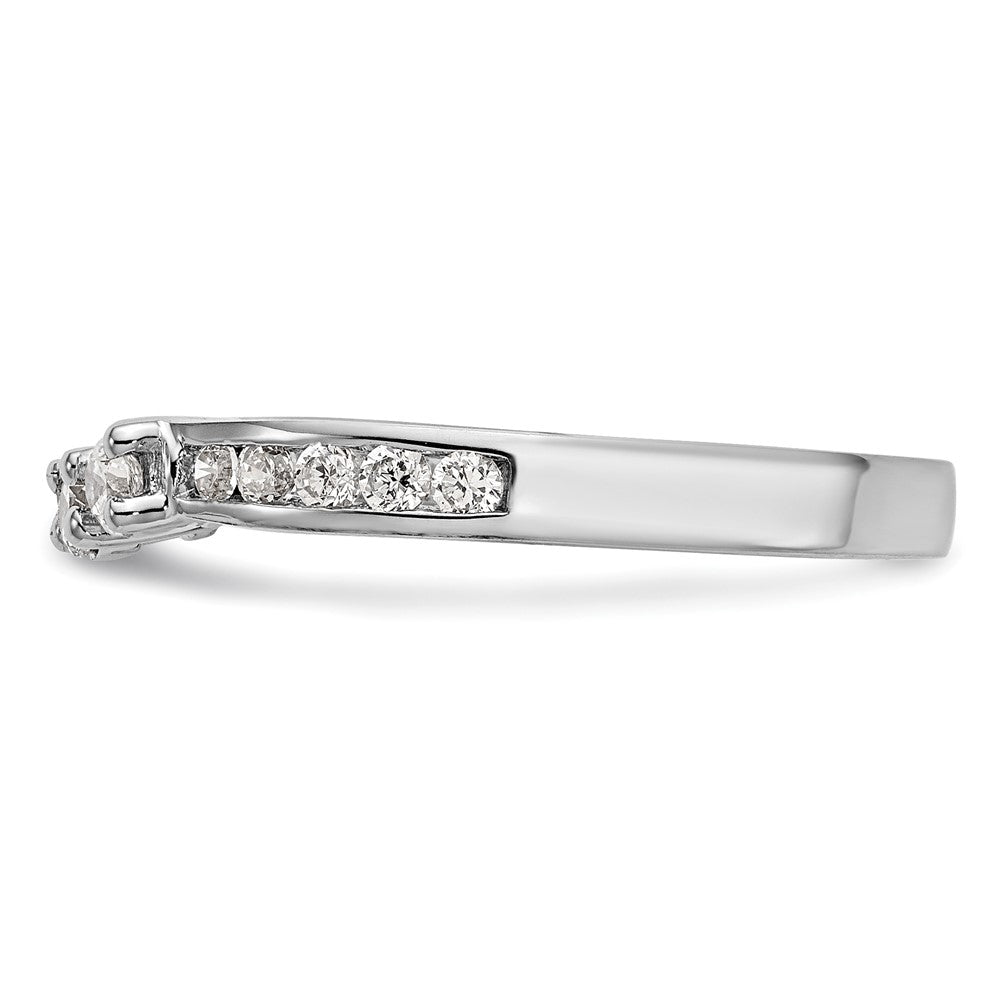 14K Weißgold Ehering mit natürlichen Diamanten, 0,7 ct
