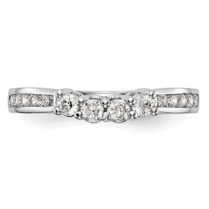 14K Weißgold Ehering mit echten Diamanten