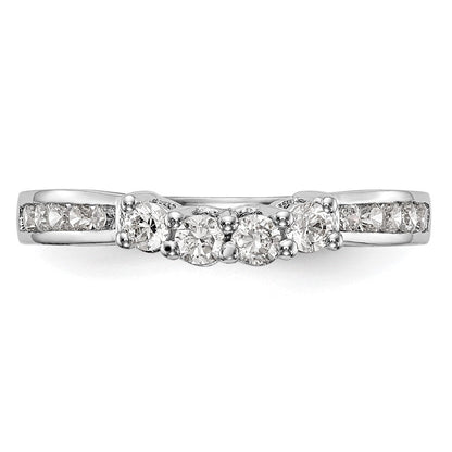 14K Weißgold Ehering mit natürlichen Diamanten, 0,7 ct