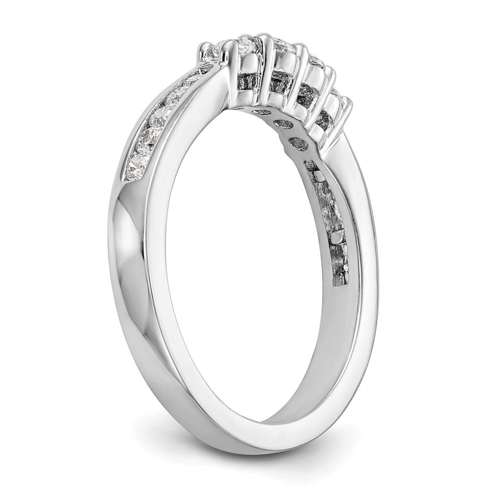 14K Weißgold Ehering mit natürlichen Diamanten, 0,7 ct