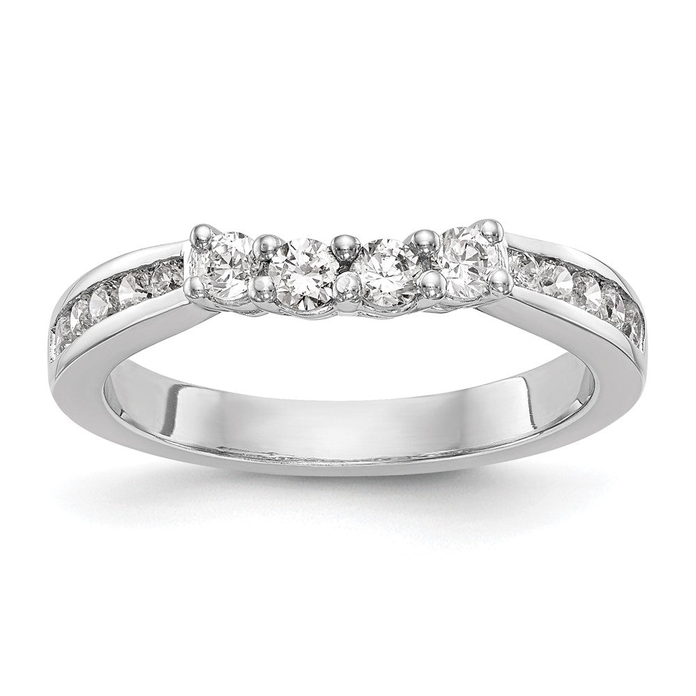 14K Weißgold Ehering mit natürlichen Diamanten