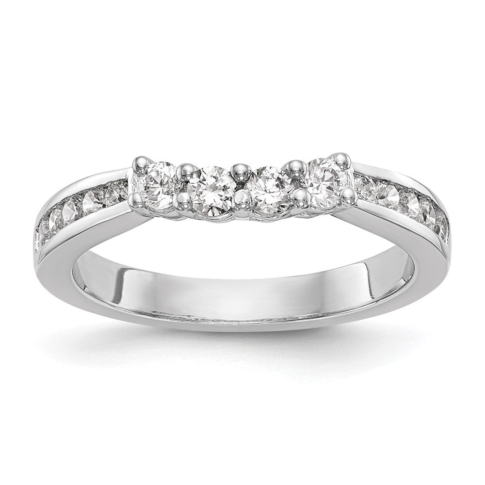 14K Weißgold Ehering mit echten Diamanten