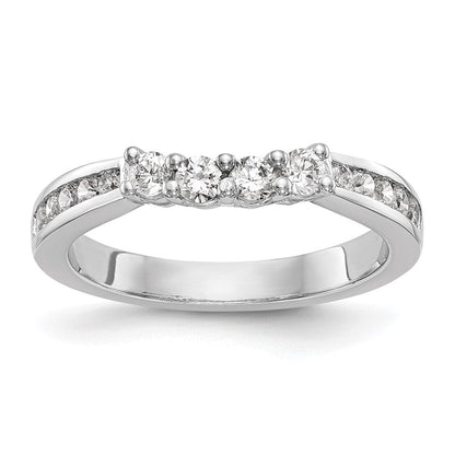 14K Weißgold Ehering mit echten Diamanten