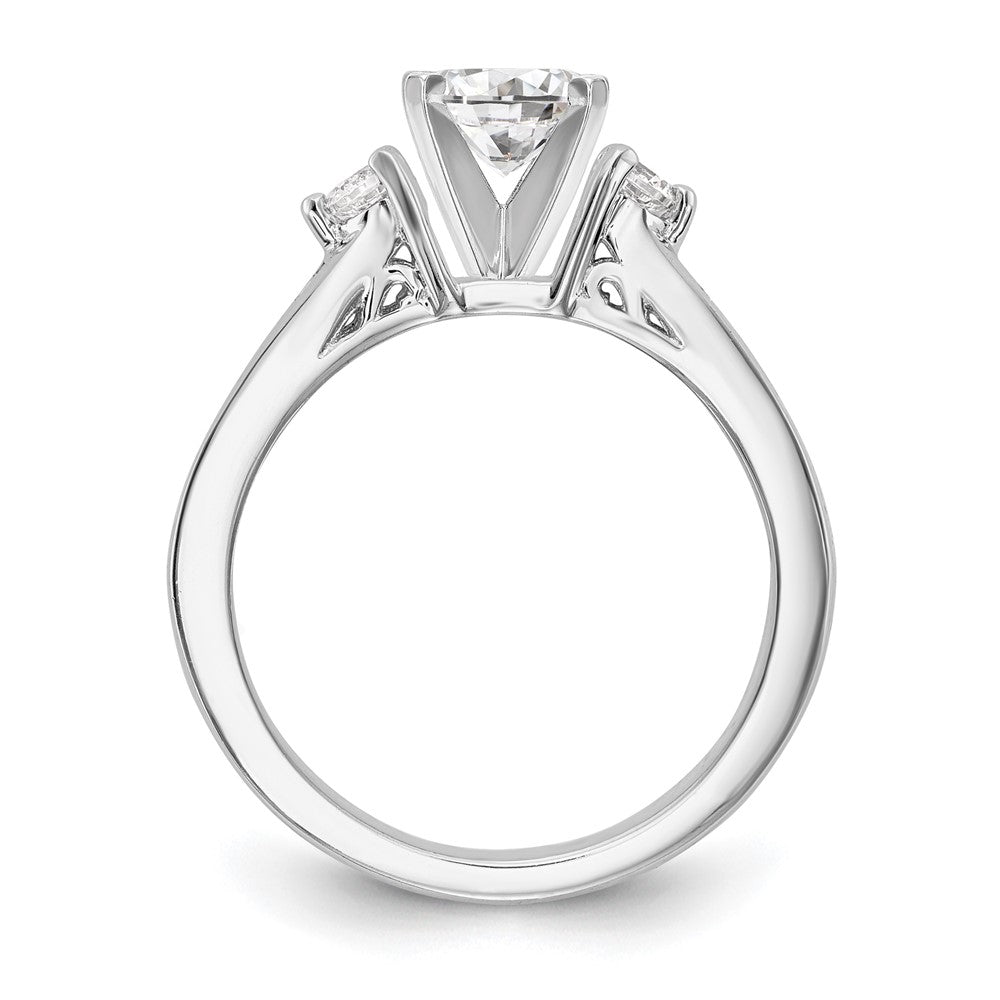 14K Weißgold Verlobungsring mit 0,5 ct. im Peg-Set gefassten Labor-gezüchteten Diamanten VS/SI+ G+