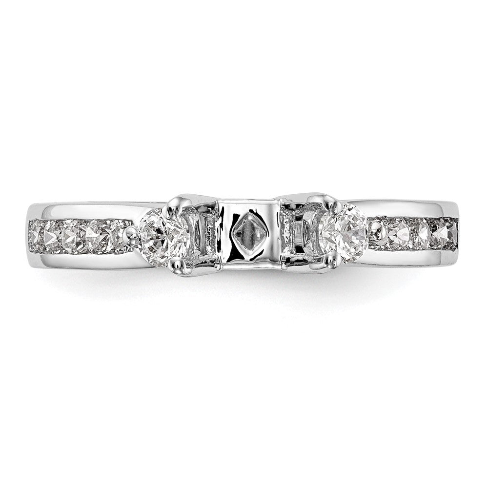 14K Weißgold Verlobungsring mit 0,5 ct. im Peg-Set gefassten Labor-gezüchteten Diamanten VS/SI+ G+
