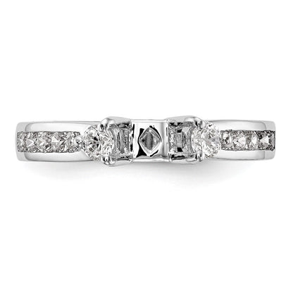 14K Weißgold Verlobungsring mit 0,5 ct. im Peg-Set gefassten Labor-gezüchteten Diamanten VS/SI+ G+