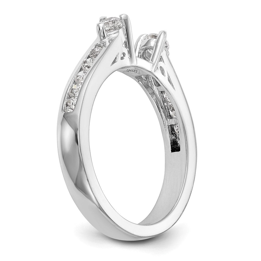 14K Weißgold Verlobungsring mit 0,5 ct. im Peg-Set gefassten Labor-gezüchteten Diamanten VS/SI+ G+