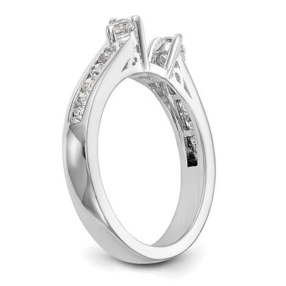 14K Weißgold Verlobungsring mit 0,5 ct. im Peg-Set gefassten Labor-gezüchteten Diamanten VS/SI+ G+