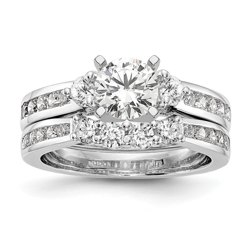 14K Weißgold Verlobungsring mit 0,5 ct. im Peg-Set gefassten Labor-gezüchteten Diamanten VS/SI+ G+
