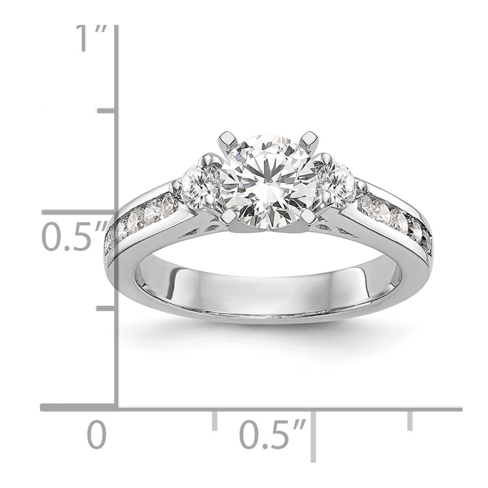 14K Weißgold Verlobungsring mit 0,5 ct. im Peg-Set gefassten Labor-gezüchteten Diamanten VS/SI+ G+