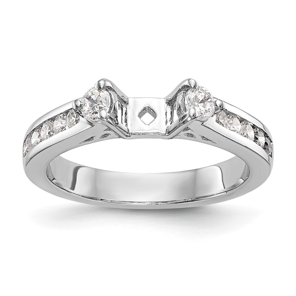 14K Weißgold Verlobungsring mit 0,5 ct. im Peg-Set gefassten Labor-gezüchteten Diamanten VS/SI+ G+
