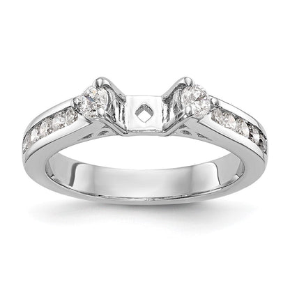 14K Weißgold Verlobungsring mit 0,5 ct. im Peg-Set gefassten Labor-gezüchteten Diamanten VS/SI+ G+
