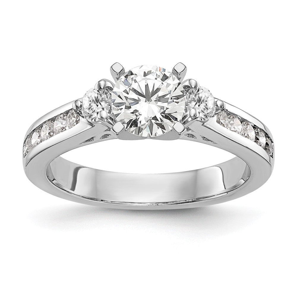 14K Weißgold Verlobungsring mit 0,5 ct. im Peg-Set gefassten Labor-gezüchteten Diamanten VS/SI+ G+