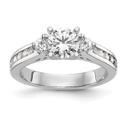 14K Weißgold Verlobungsring mit 0,5 ct. im Peg-Set gefassten Labor-gezüchteten Diamanten VS/SI+ G+