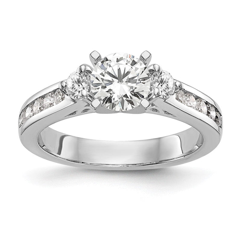 14K Weißgold Verlobungsring mit 0,5 ct. im Peg-Set gefassten Labor-gezüchteten Diamanten VS/SI+ G+