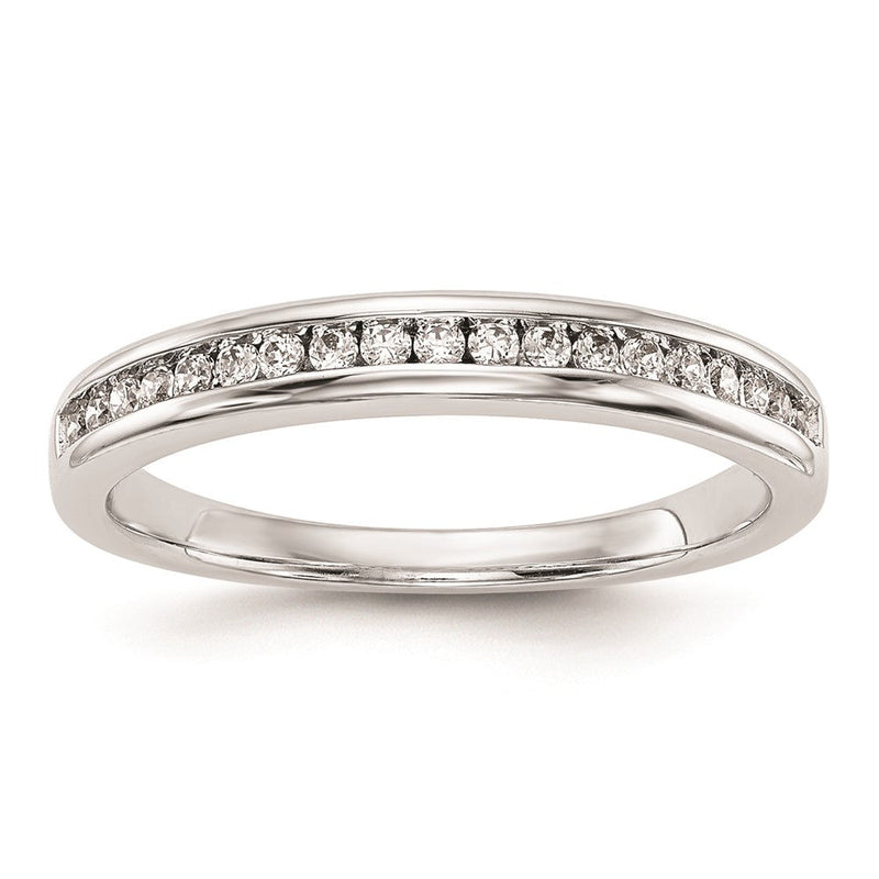 14K Weißgold Ehering mit natürlichen Diamanten