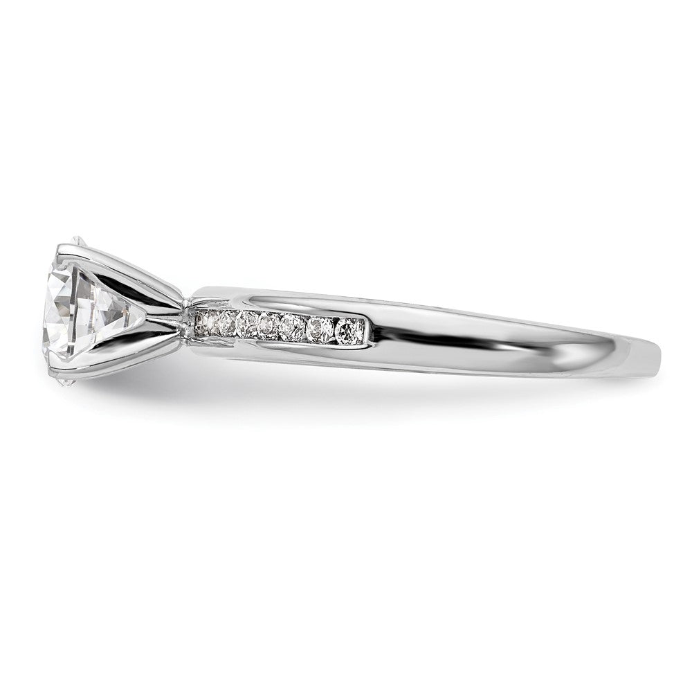 14K Weißgold Stift Set 1/5 Karat Kanalfassung Diamant Halbfassung Verlobungsring