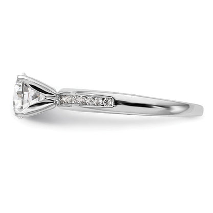 14K Weißgold Stift Set 1/5 Karat Kanalfassung Diamant Halbfassung Verlobungsring